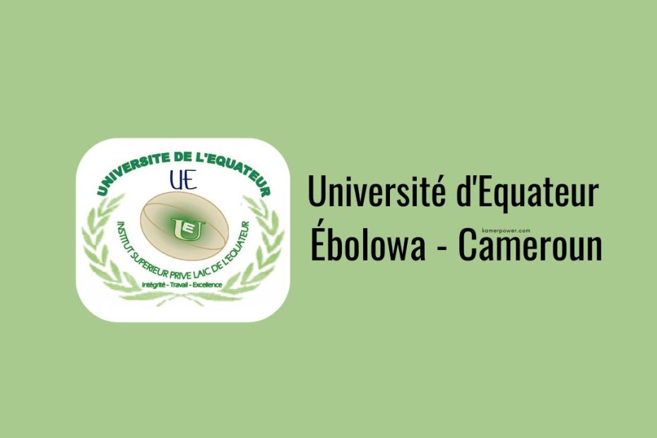 Universite de l'Equateur Ebolowa Cameroun Faculté des sciences pharmaceutiques