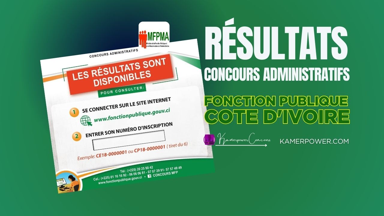 Les résultats des concours administratifs 2023 en cote d'ivoire - fonction publique 2023-2024 fonctionpublique.egouv.ci