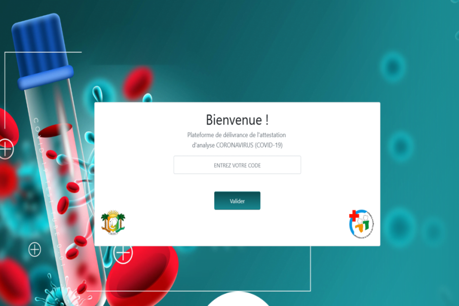 Resultats Test covid 19 en ligne Cote d'ivoire attestationcovid.ci Test Covid-19 pour voyageurs