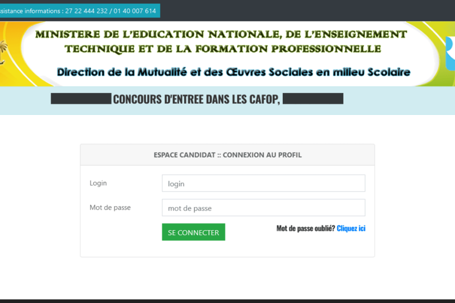 espace candidat cafop ia 2026-2027 login CONCOURS D'ENTREE DANS LES CAFOP
