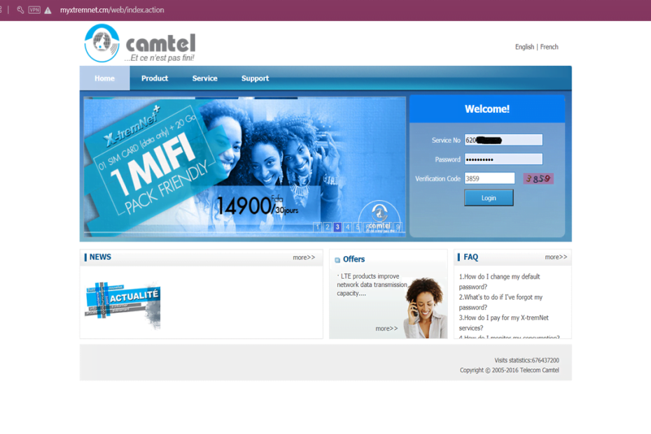 Myxtremnet cm login Mot de Passe Par Défaut de Camtel Réinitialiser ou modifier le mot de passe