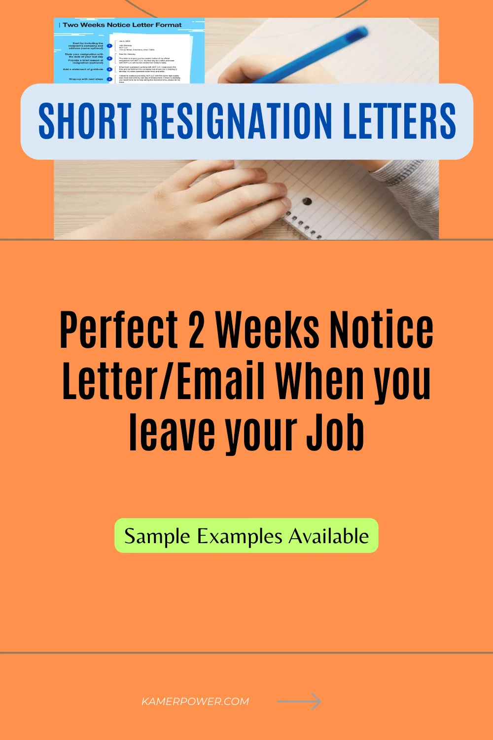 Short resignation letters - Perfect 2 Weeks Notice Letter When you leave your Job