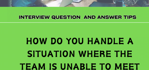 Interview tips - How Do You Handle A Situation Where The Team Is Unable To Meet Deadlines