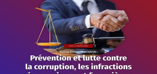 Appel à candidatures OIF– Diplôme d’Université “Prévention et lutte contre la corruption, les infractions économiques